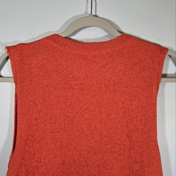 Orange Knit Shorts & Sleeveless Top Set Medium Viscose Summer Outfit‎ - Picture 6 of 16